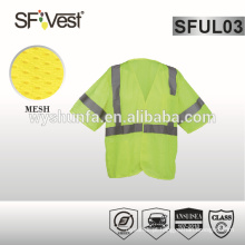 Moda coletes de segurança multi bolsos frente, tecido de malha 100% poliéster ANSI / ISEA 107-2010 CLASS 3